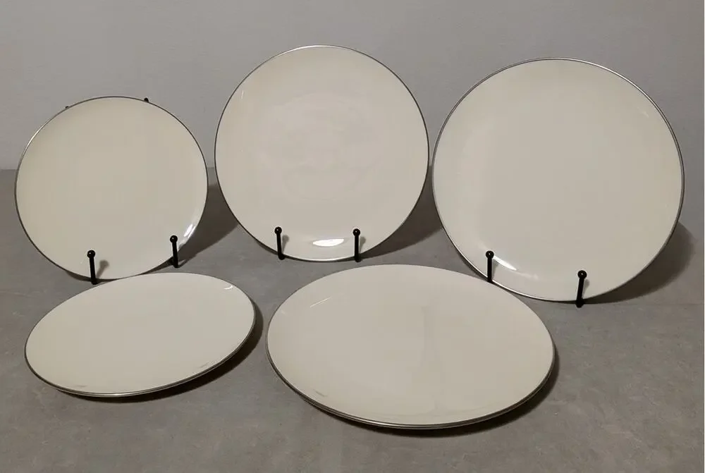 Lenox Olympia Platinum X303P Fine China Lot - 3 Salad Plates & 2 Dessert Plates